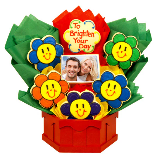 Photo Cookies - Smiling Face Daisies