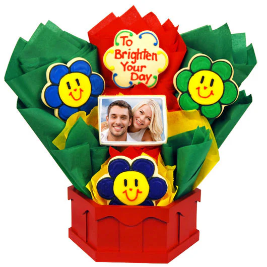 Photo Cookies - Smiling Face Daisies - Image 2